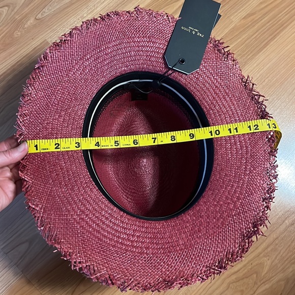 Brand new Rag & Bone FRAYED EDGE PANAMA HAT. Berry. Size: M/L - Picture 8 of 10